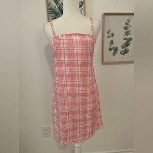 Kawaii Ladies’ Pink Plaid Dress